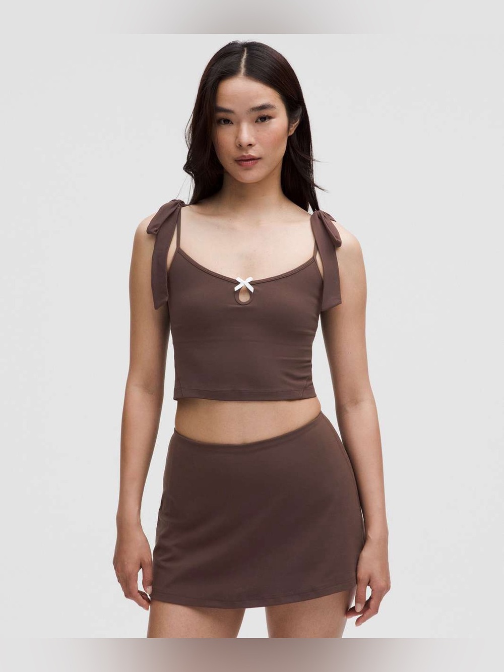 lululemon Nulu Bow Detail Tank Top - ballet-core espresso.
